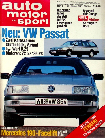 Deckblatt Auto Motor und Sport (04/1988)